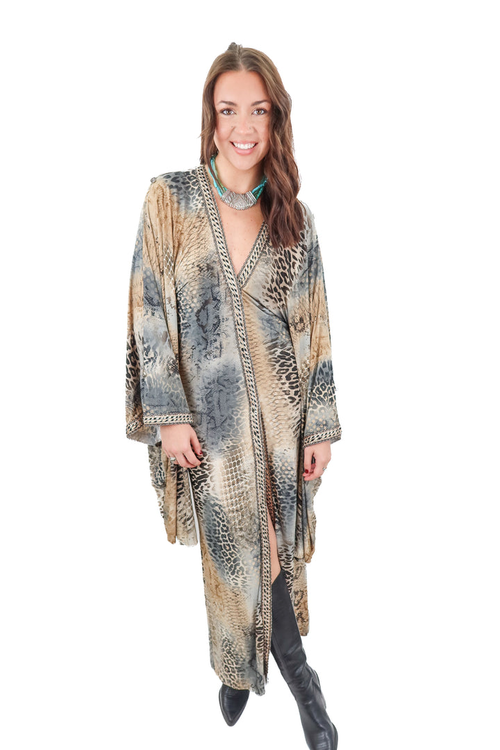 AUCTION (BID ONLY) joy borello vintage animal print maxi dress (S)- ends 8/19 at 8 pm CT