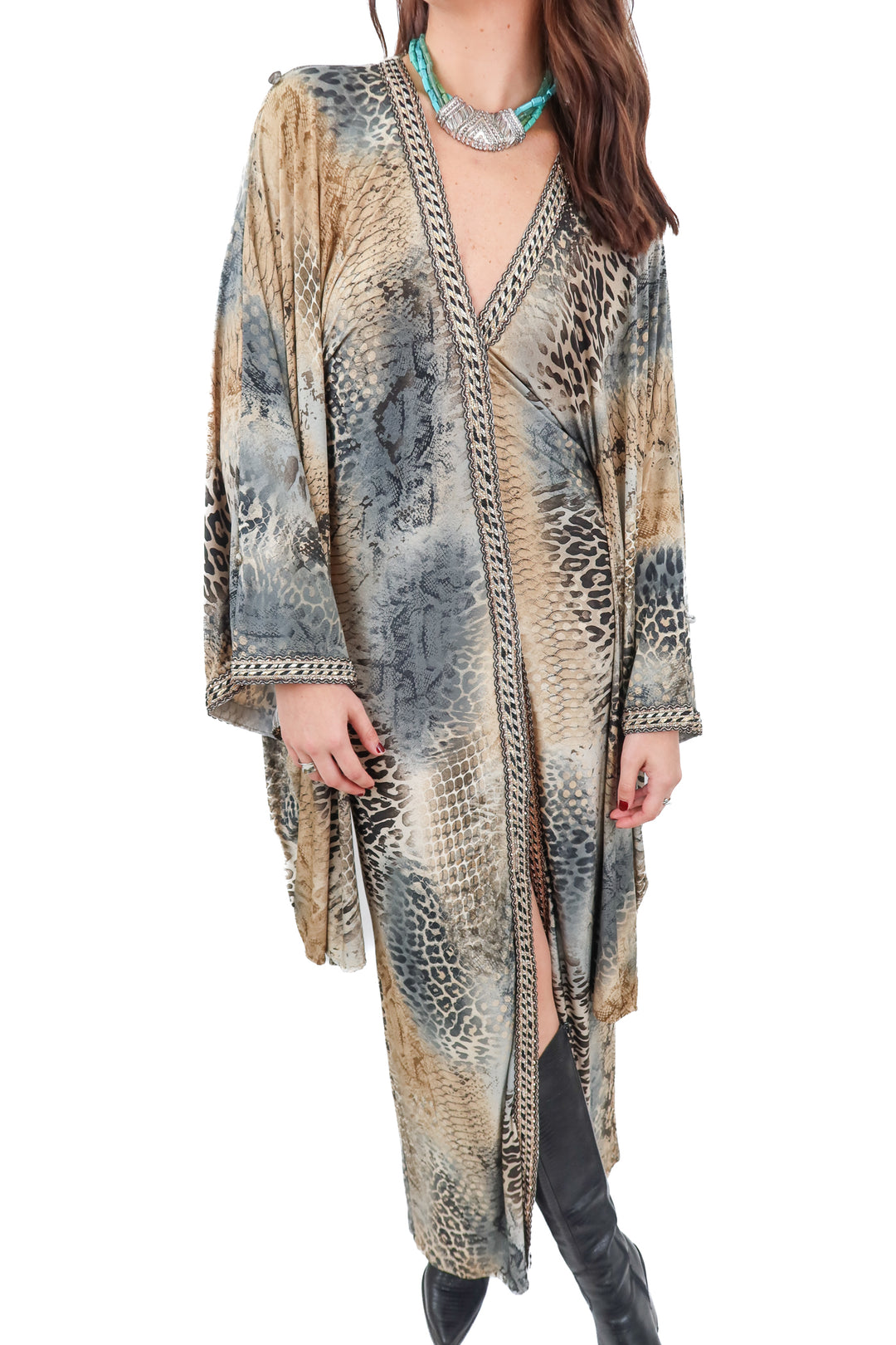AUCTION (BID ONLY) joy borello vintage animal print maxi dress (S)- ends 8/19 at 8 pm CT