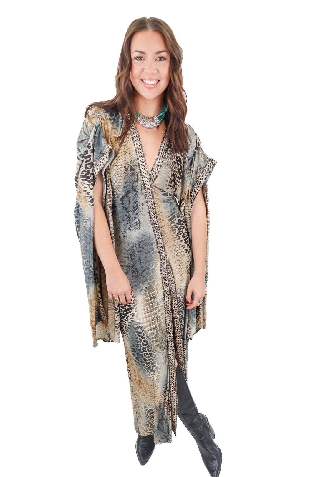 AUCTION (BID ONLY) joy borello vintage animal print maxi dress (S)- ends 8/19 at 8 pm CT