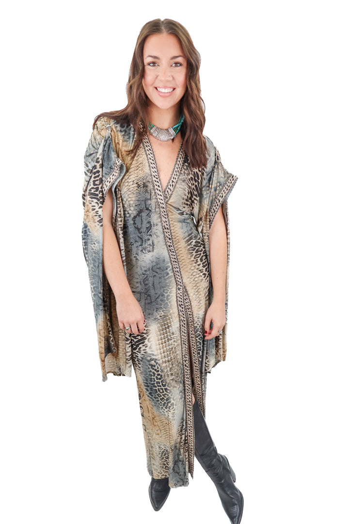 AUCTION (BID ONLY) joy borello vintage animal print maxi dress (S)- ends 8/19 at 8 pm CT