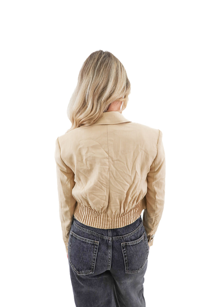 whbm khaki cropped jacket NWT (0; retail $185)