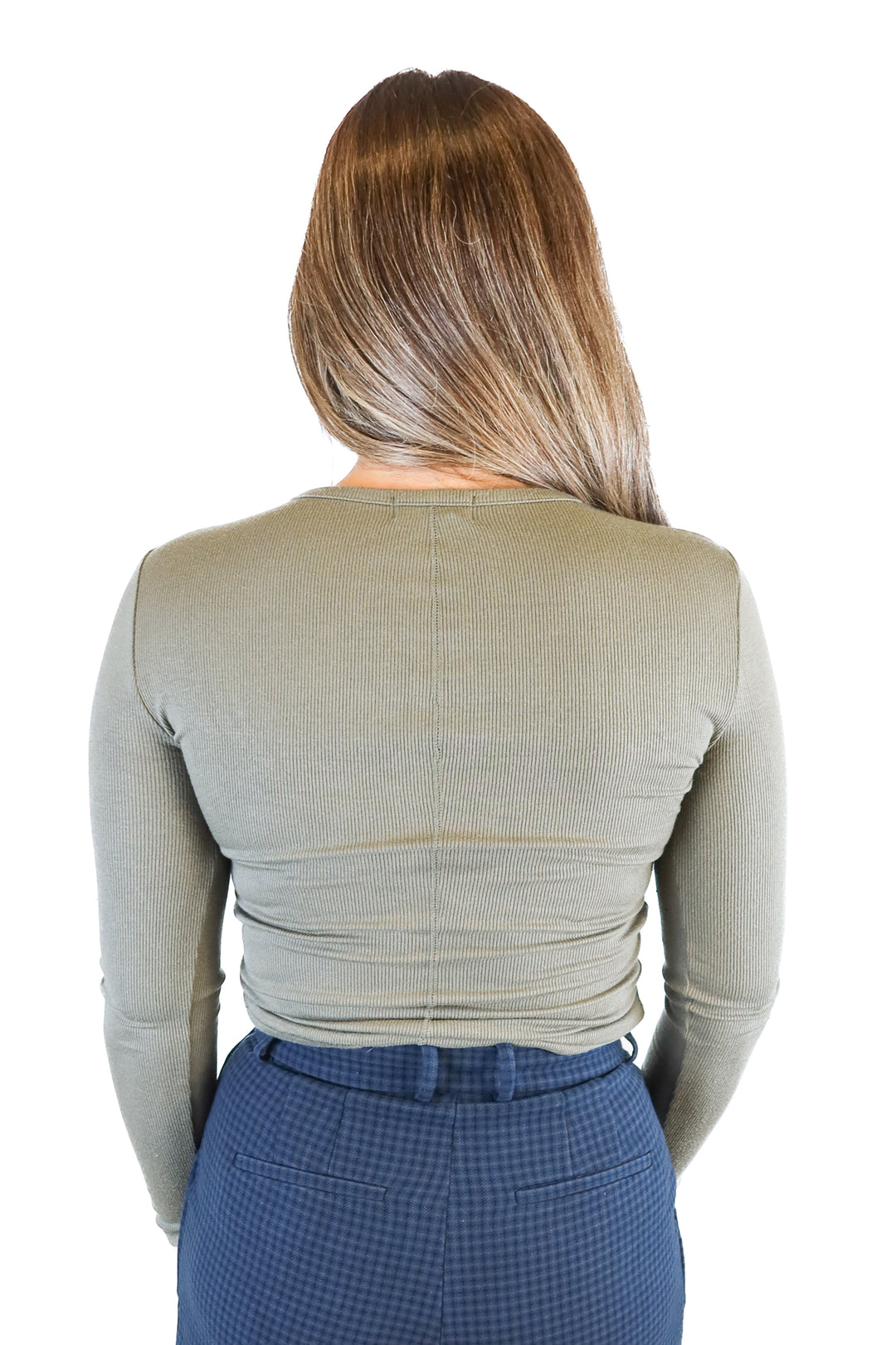 Nuuds Army Green Rib Crewneck Top (S; retail $58)