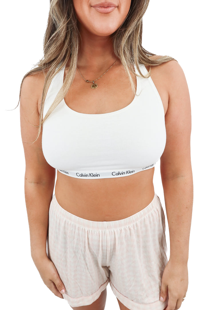 Calvin Klein white racerback bralette (L)