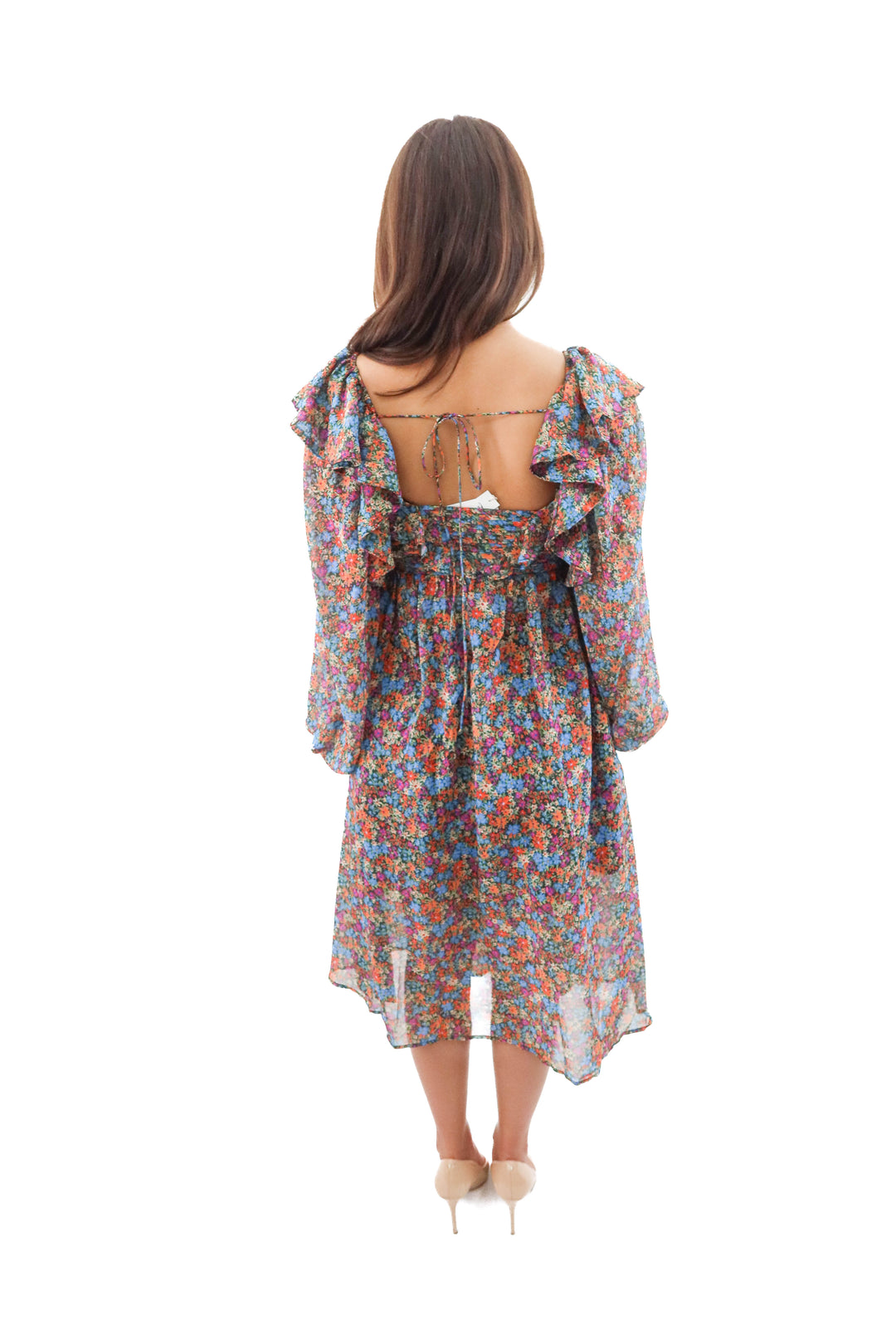 for love and lemons multicolor floral maxi (xs)