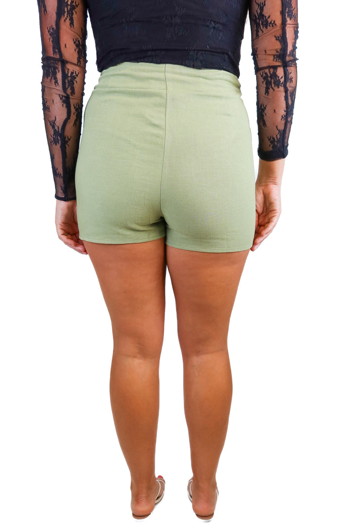 love tree green linen blend wrap skort NWT (m)