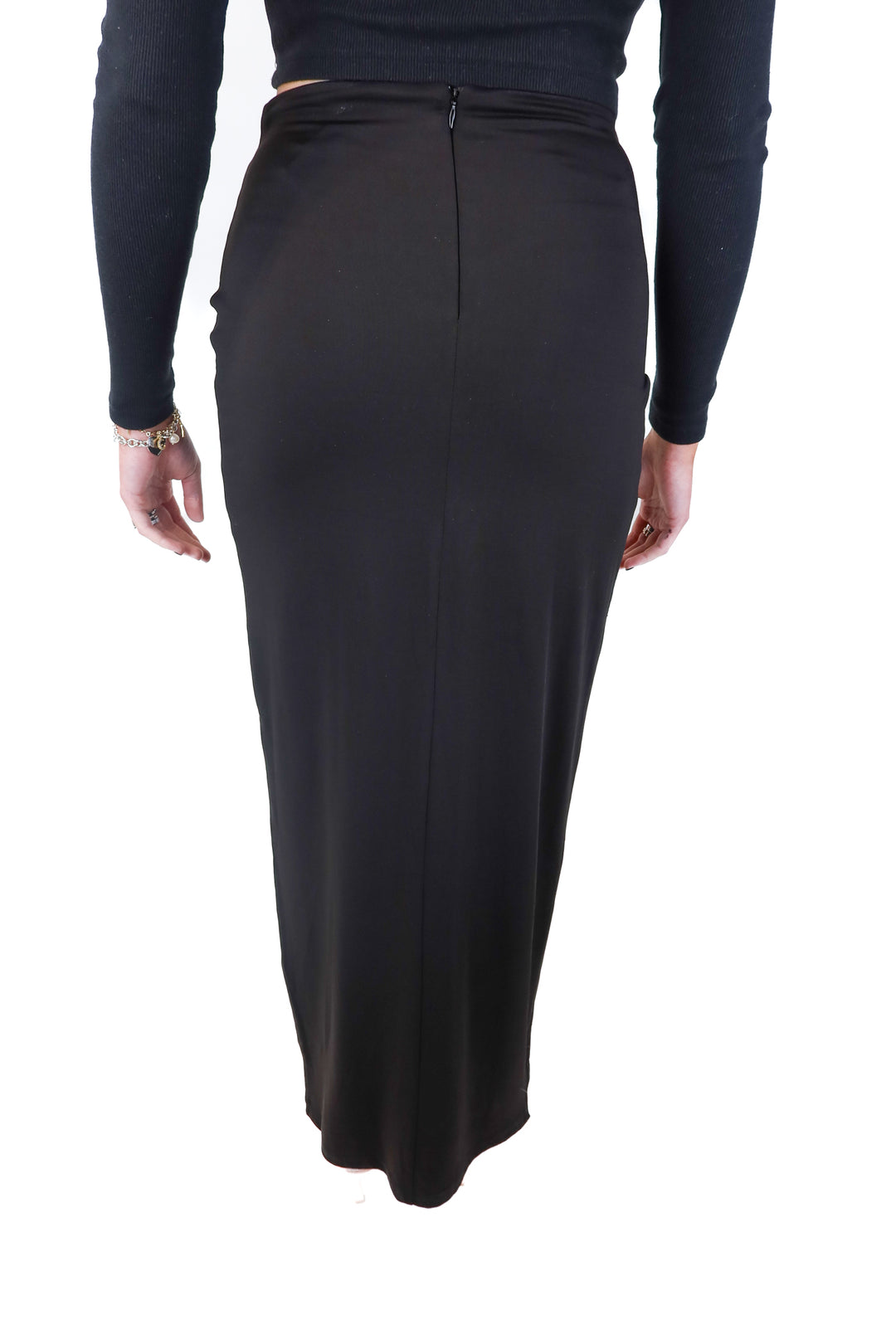 superdown black high slit skirt (s)