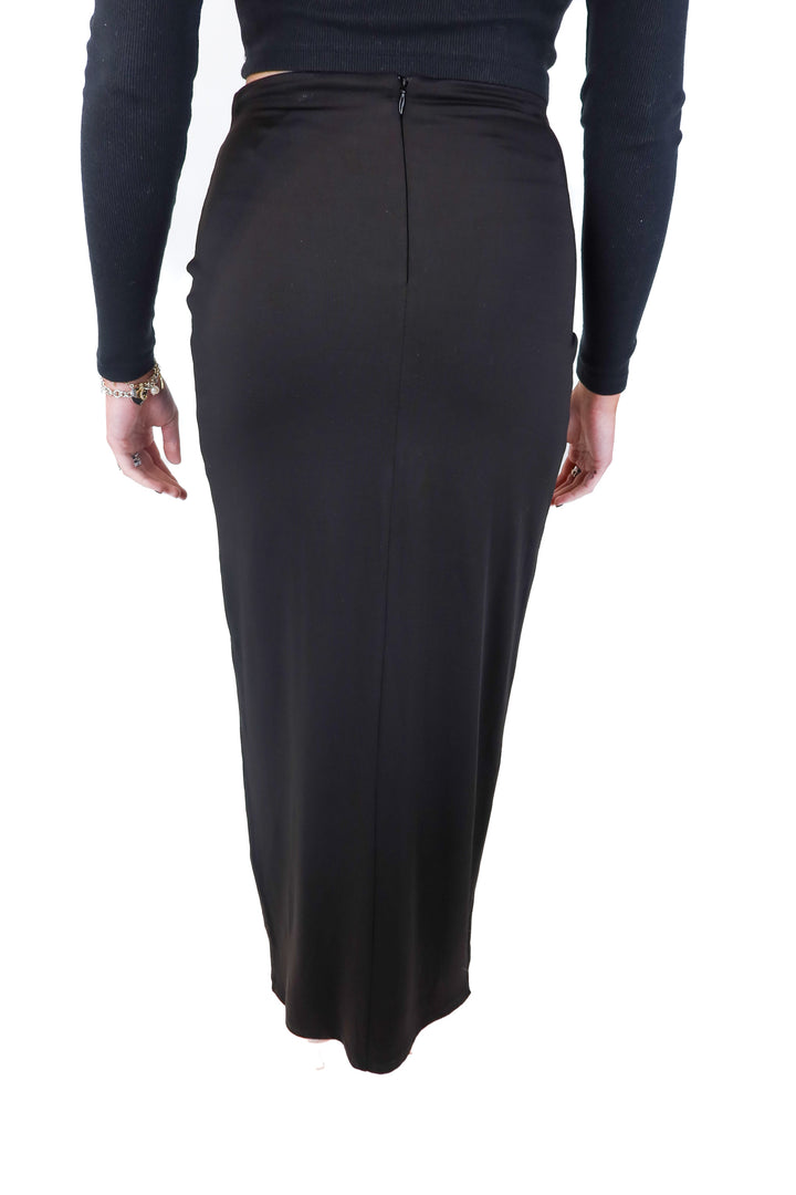 superdown black high slit skirt (s)