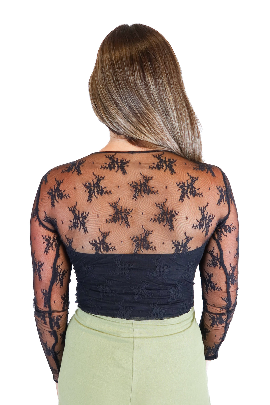 Abercrombie Black Mesh Floral Bodysuit (S)