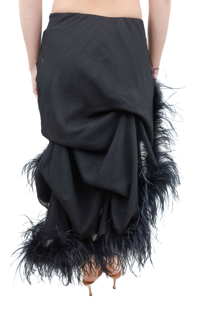 AUCTION (BID ONLY) tenbrook custom black feather skirt (XS)- ends 8/19 at 8 pm CT