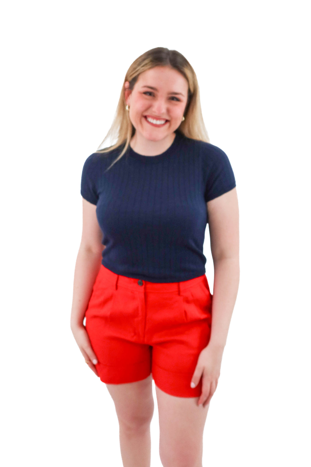 j.crew navy ribbed tee (m; retail $39.50)