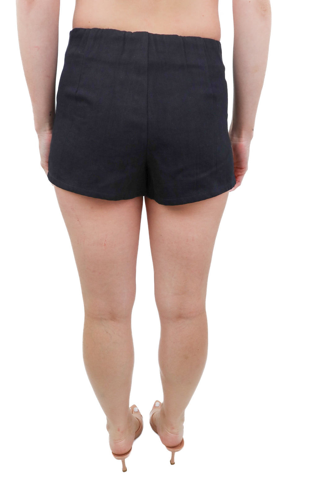 lulus black lace up shorts (xs)