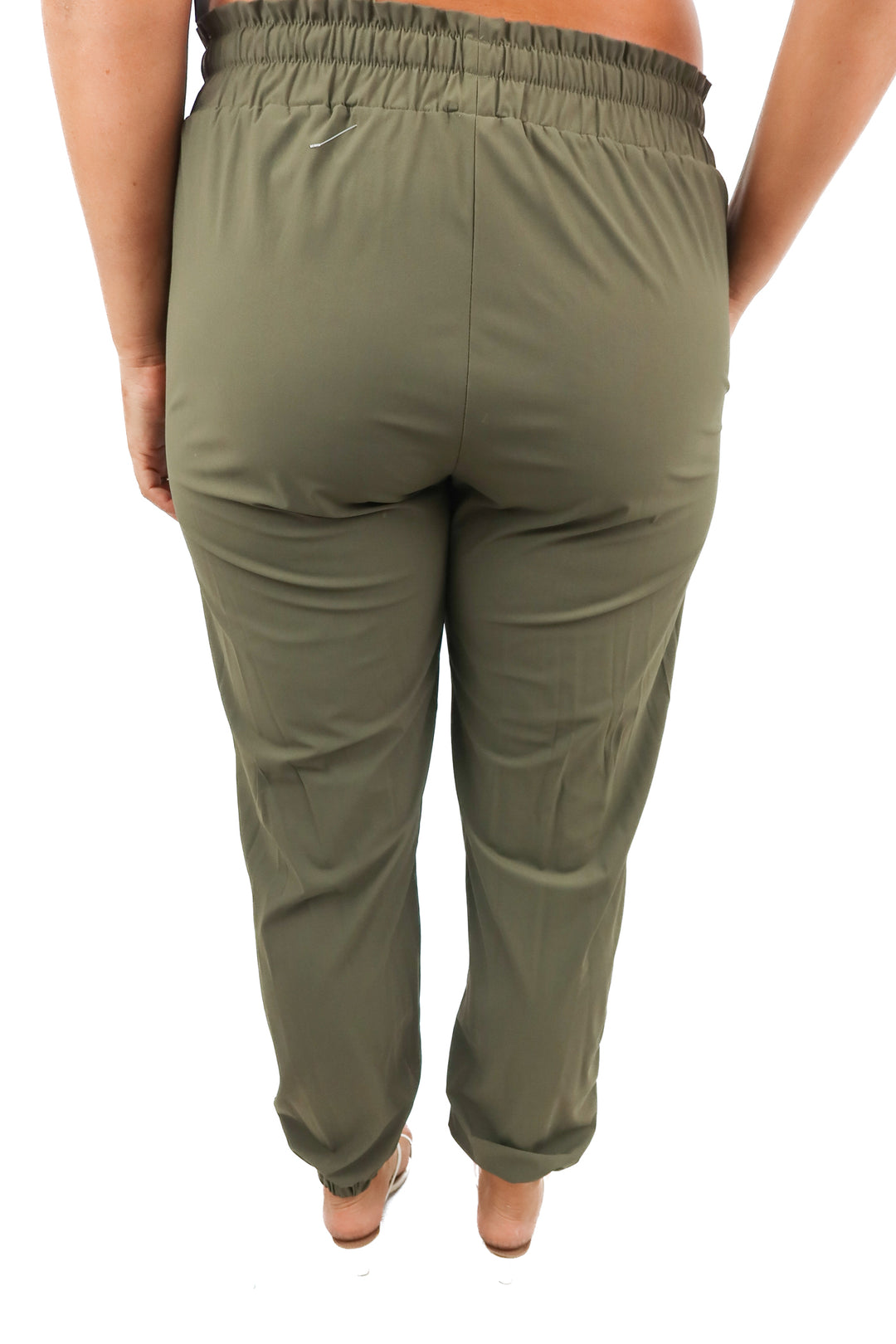 Le Sport green paperbag waist jogger pants (M)