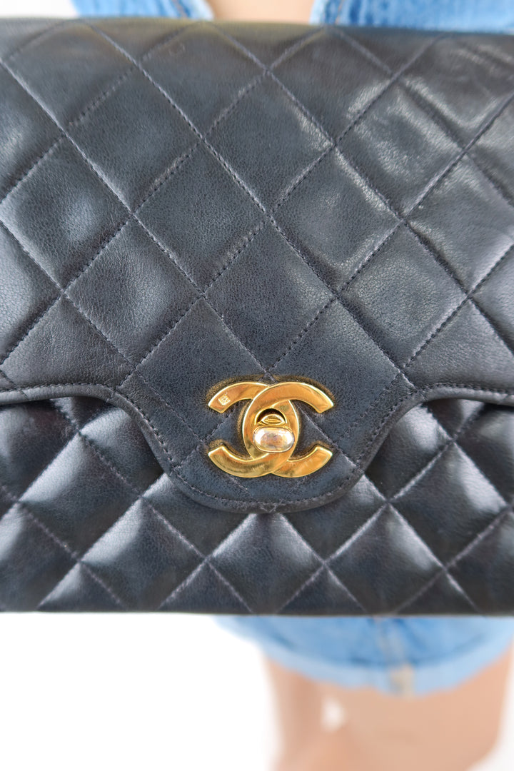 Chanel Diamond Stitched Vintage Leather Wallet