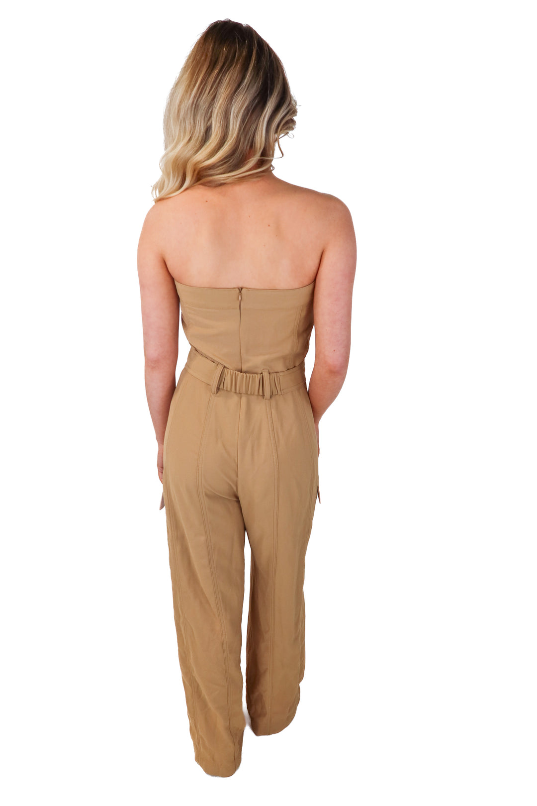 zara brown strapless jumpsuit NWT (s; retails $79.90)