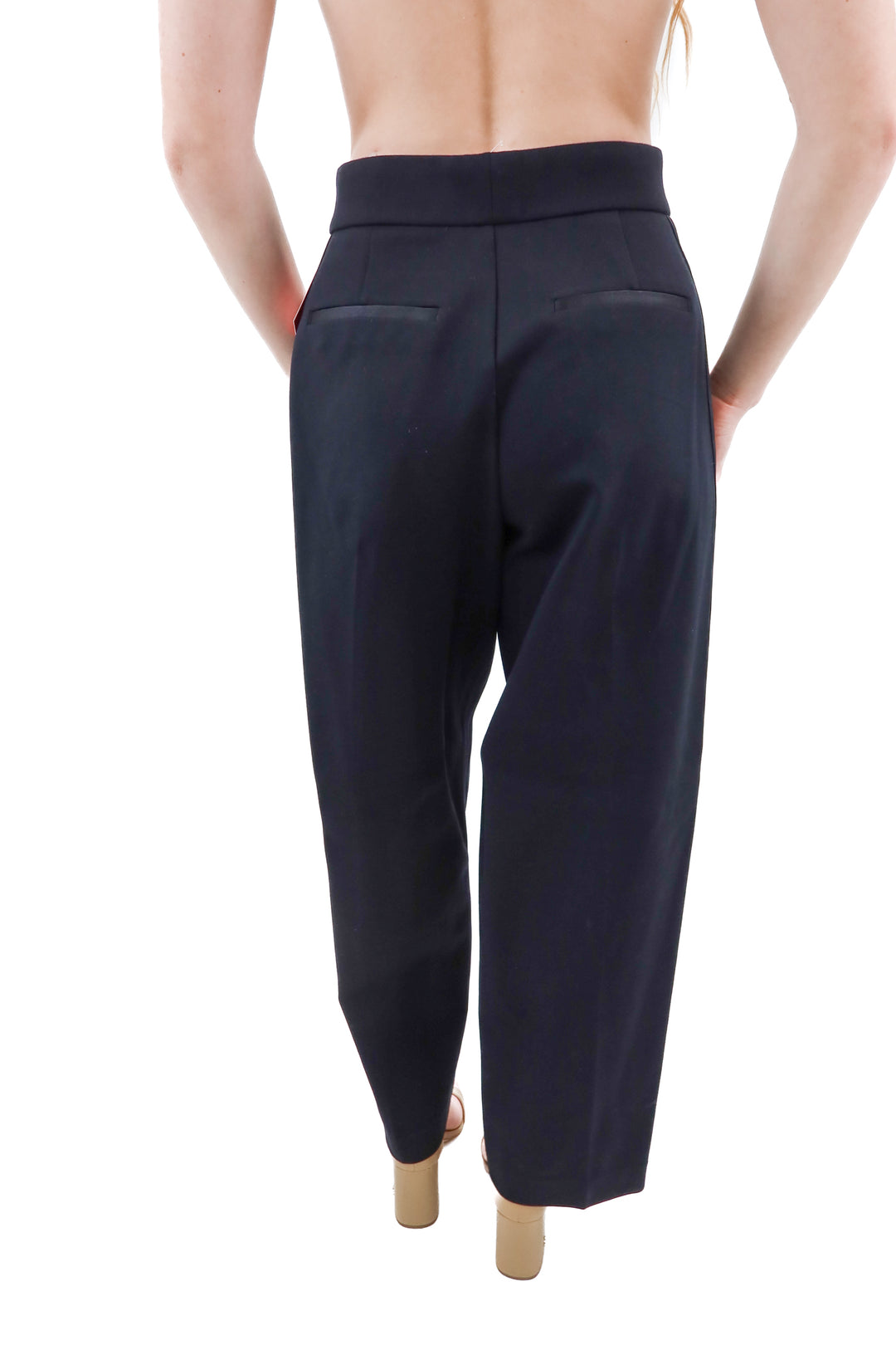 spanx black ponte pleated trouser NWT (XS; retail $158)