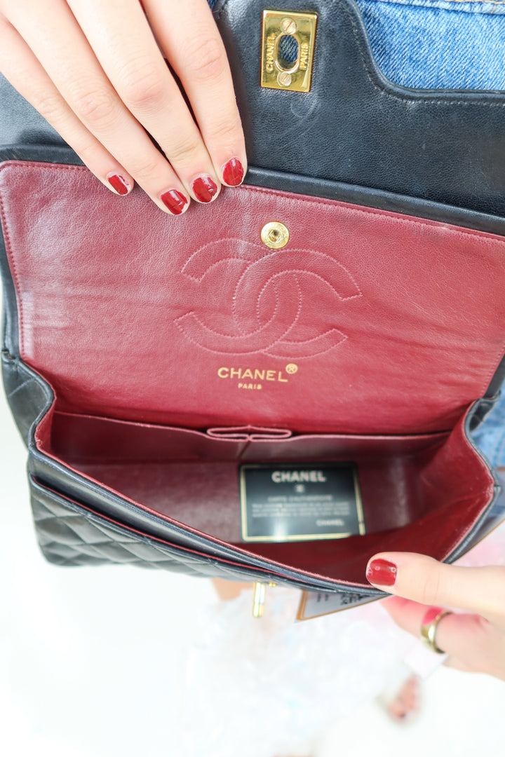 Chanel Diamond Stitched Vintage Leather Wallet