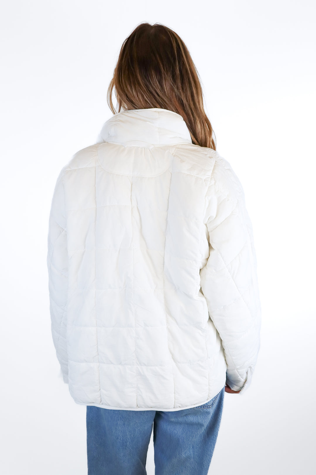 FP Movement White Quilted Puffer Jacket (M; retail $198)