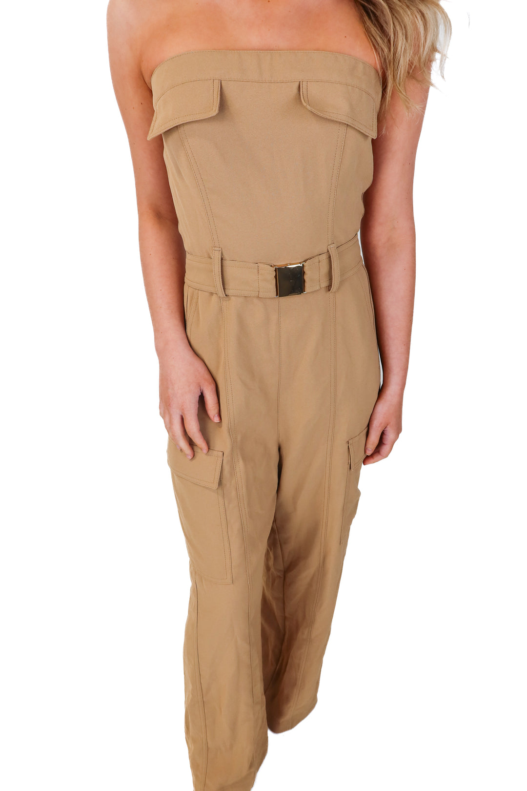 zara brown strapless jumpsuit NWT (s; retails $79.90)