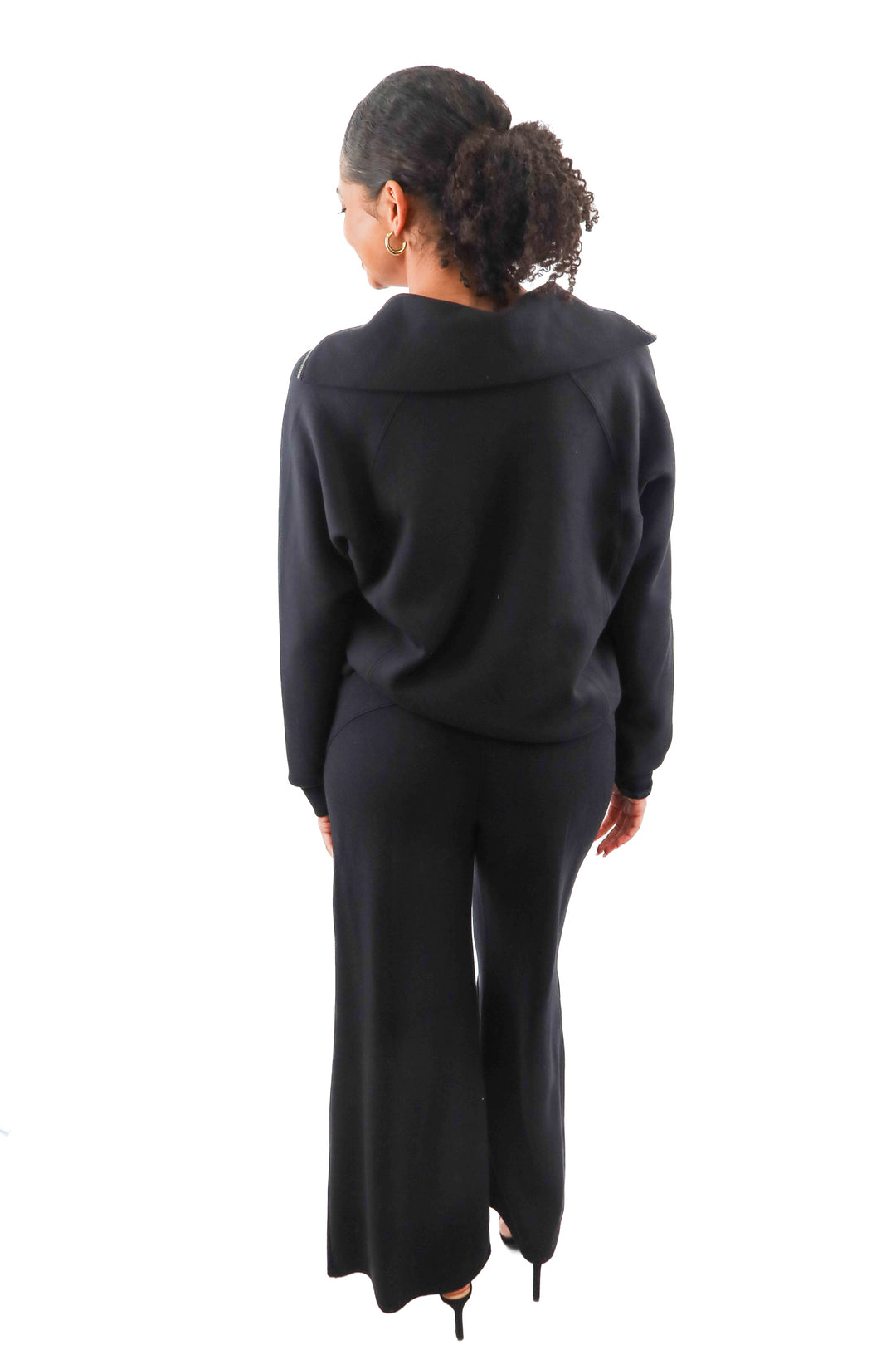 Spanx Black Air Essentials Quarter Zip & Sweat Pants (M)