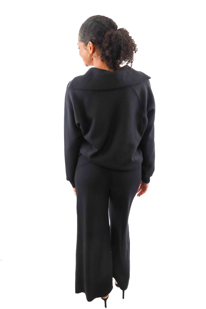 Spanx Black Air Essentials Quarter Zip & Sweat Pants (M)