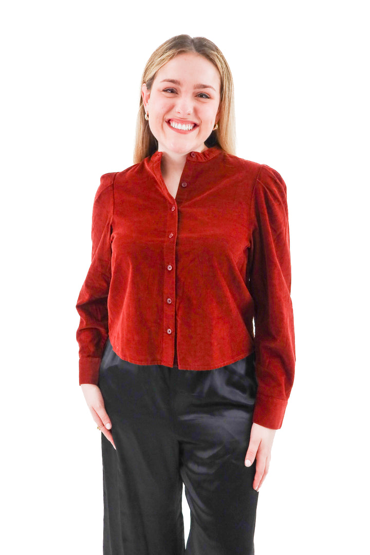 madewell deep rust lightweight corduroy top NWT (m; retail $118)