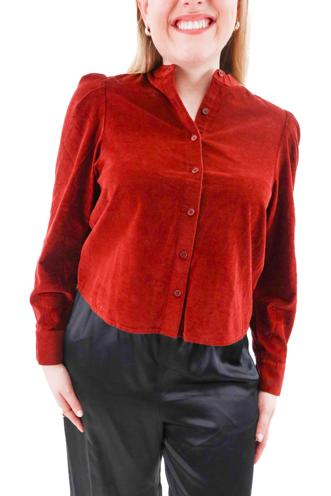 madewell deep rust lightweight corduroy top NWT (m; retail $118)
