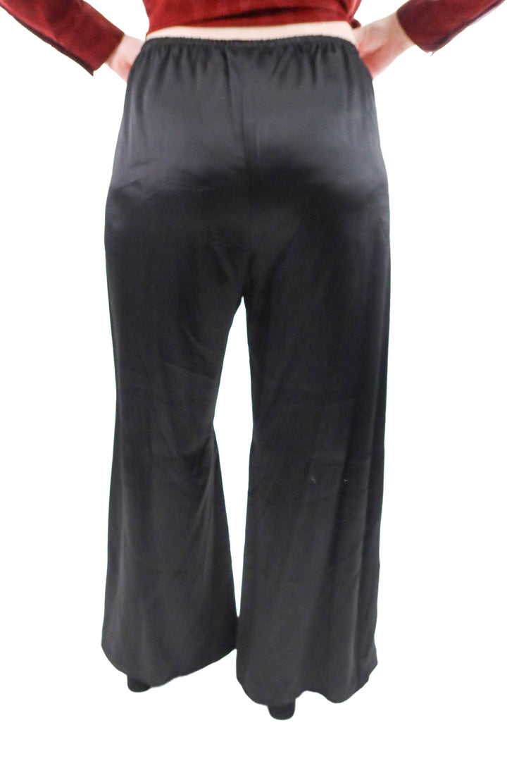 j.crew black satin pants (l; $158)