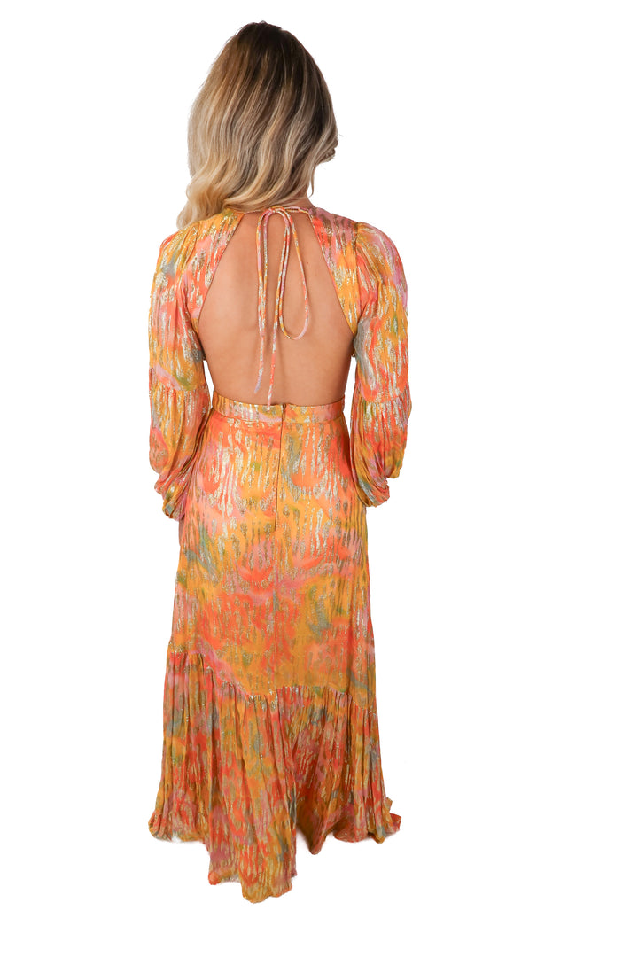 nasty gal colorful metallic maxi dress NWT (4; retail $85)