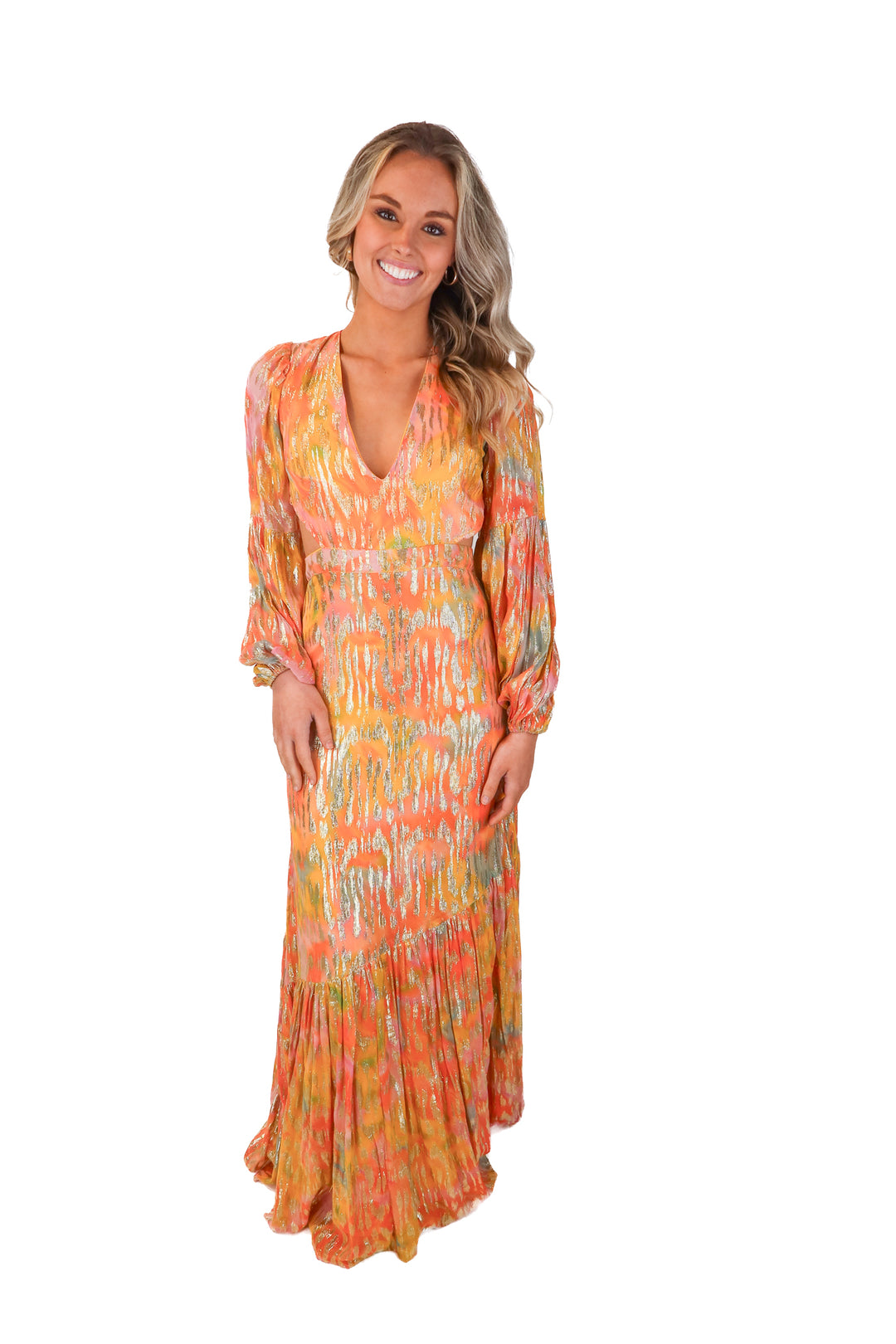 nasty gal colorful metallic maxi dress NWT (4; retail $85)