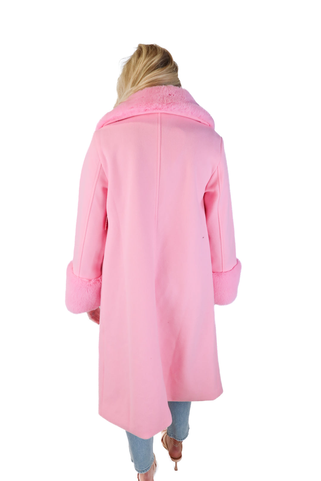 buddy love pink wool fur coat NWT (s)