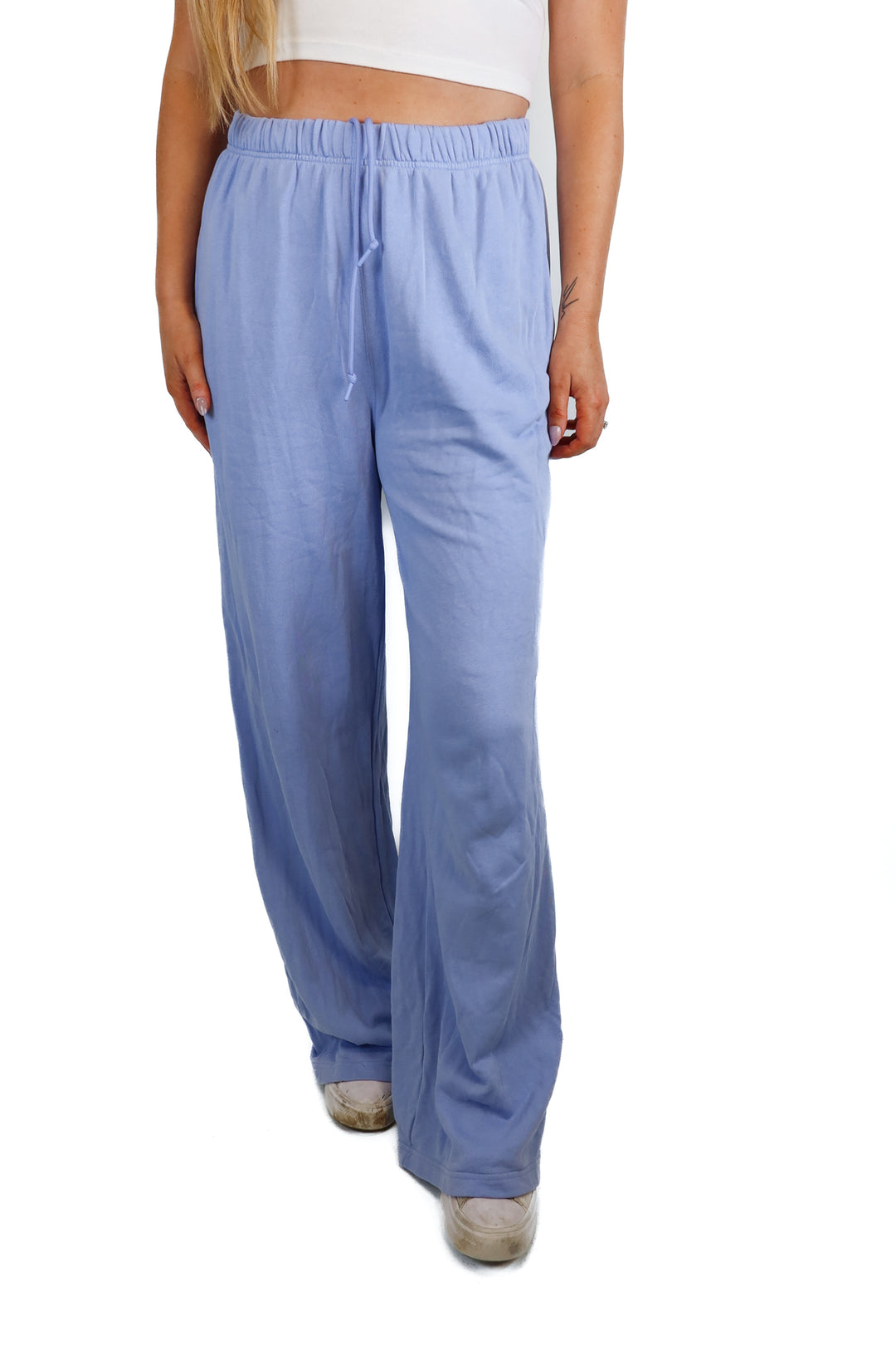 Good American Periwinkle Wide Leg Sweatpants (M)