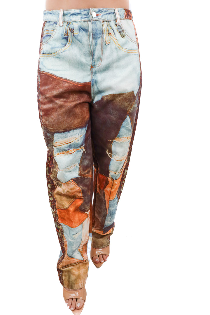 micas printed pants nwt (s; retail $68)