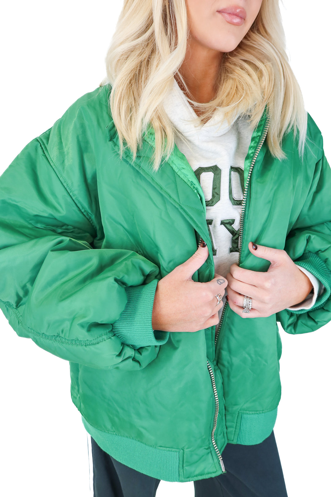 the frankie shop green bomber jacket (xs/s; retail $195)