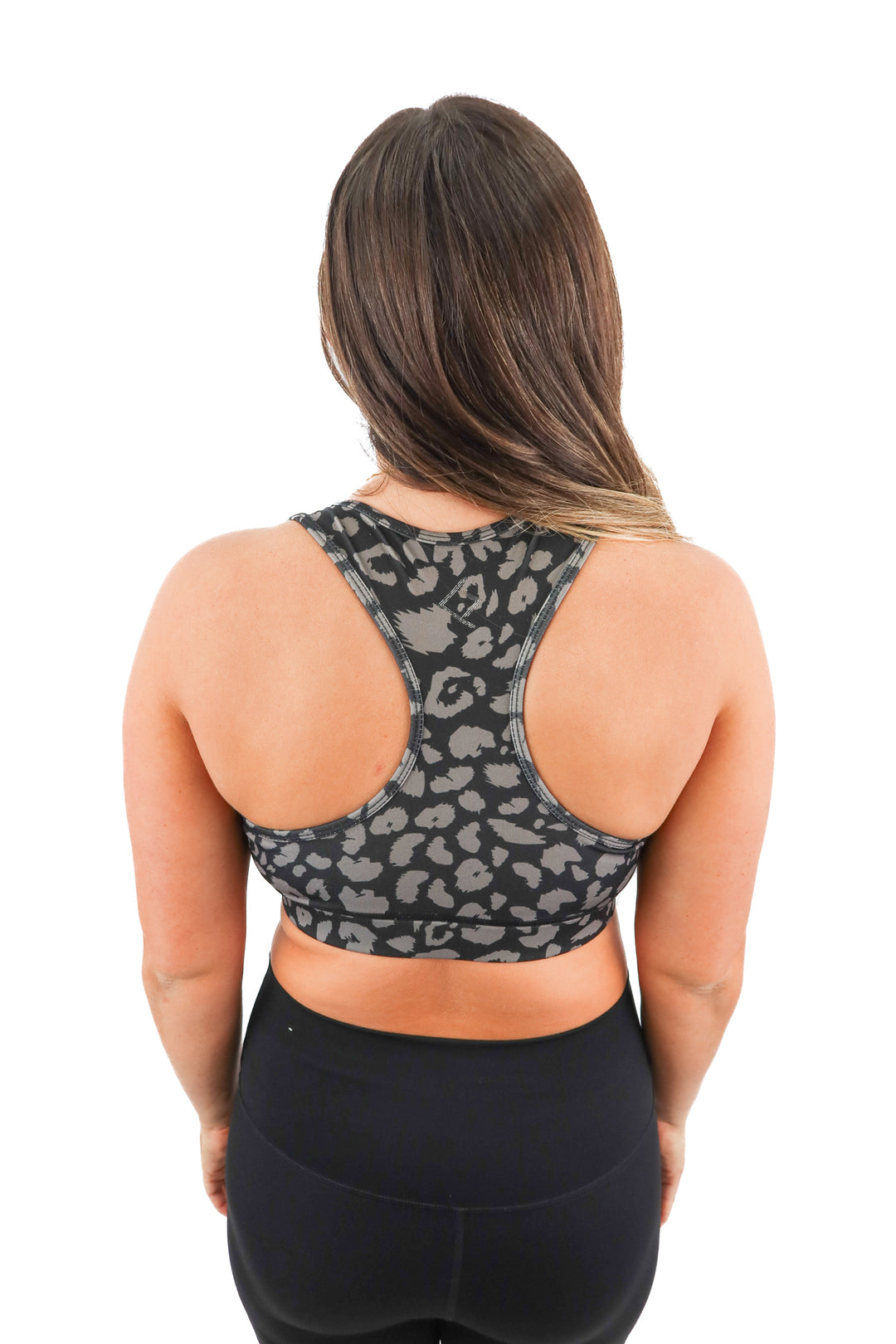 BSP black leopard print spors bra (M)
