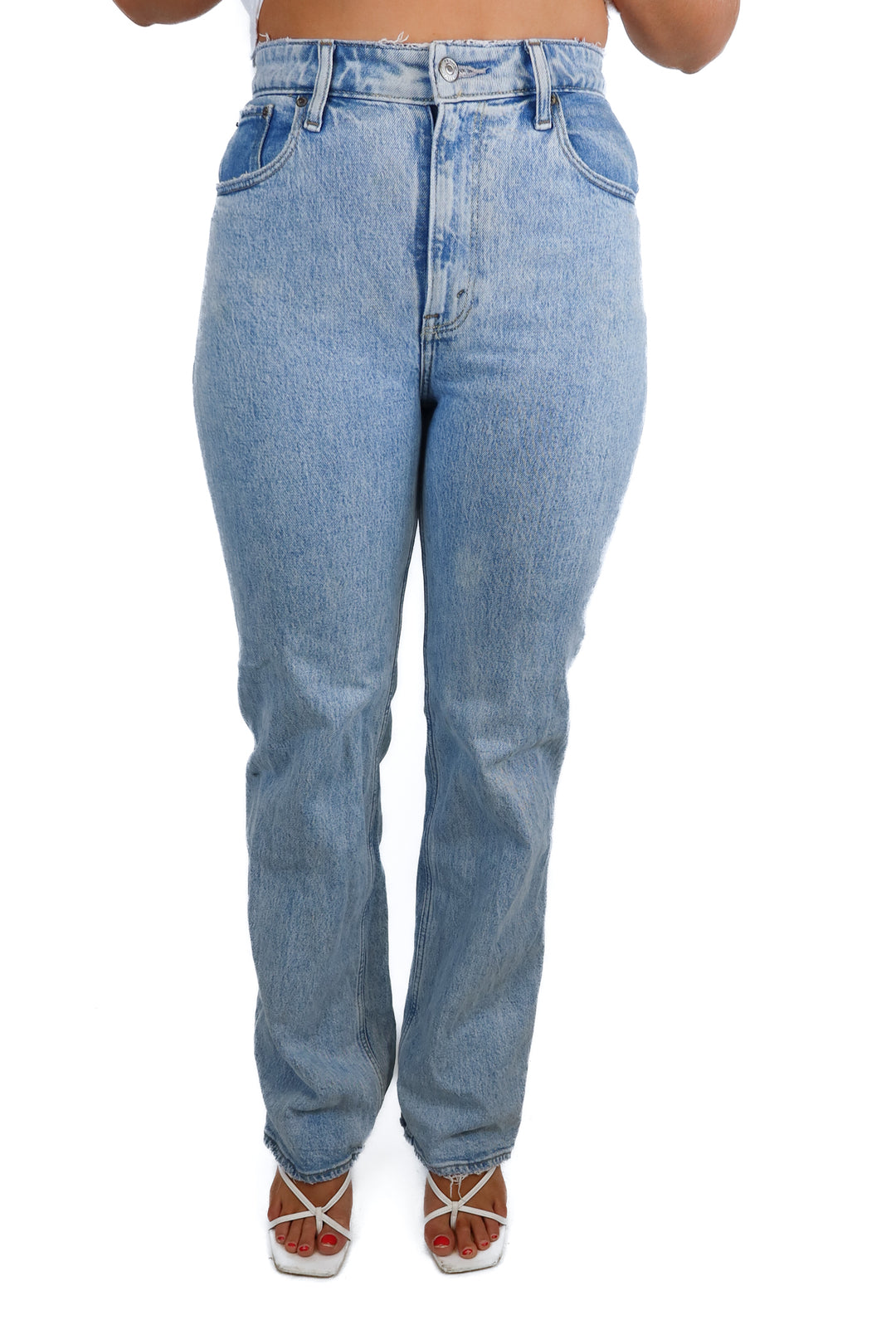 Abercrombie Light Wash 90s Relaxed High Rise Jeans (26/2L)