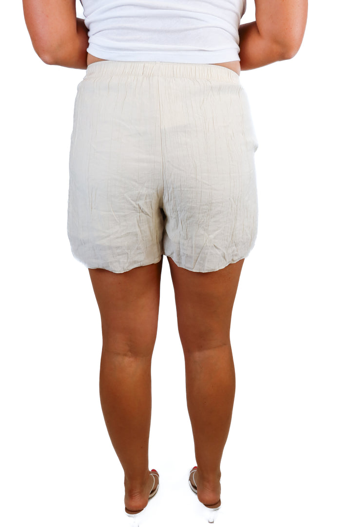 Abercrombie Beige Textured Woven Shorts (S)