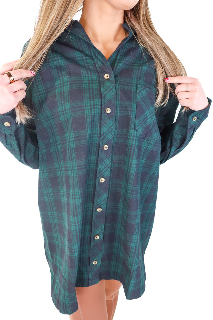 superdown dark plaid button up dress NWT (S; retail $78)