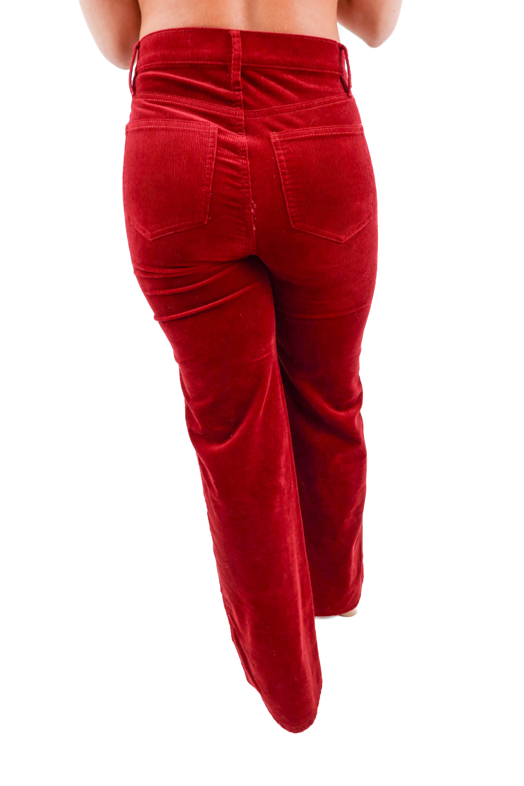 ann taylor weekend red corduroy wideleg pants NWT (0; retail $129)