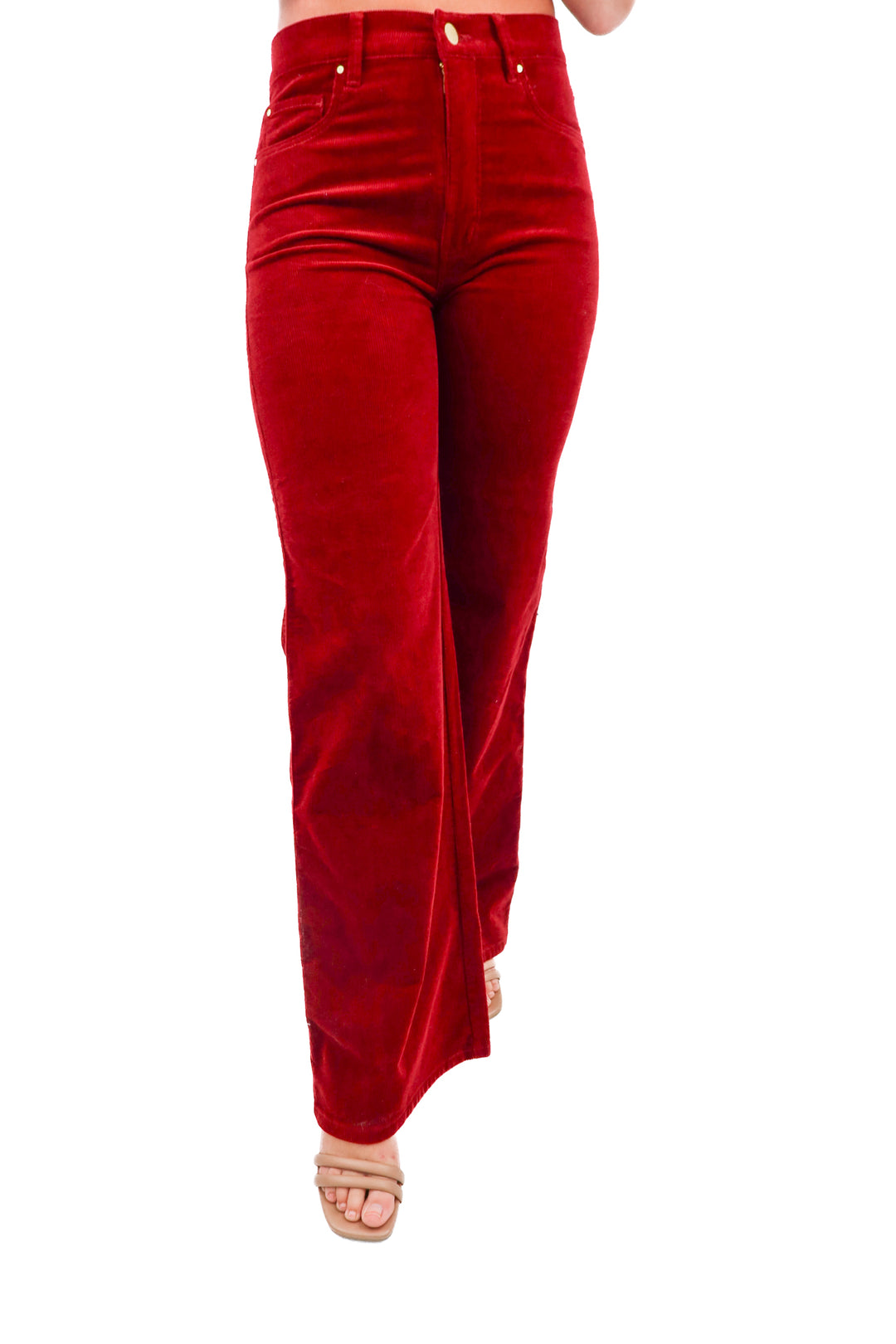 ann taylor weekend red corduroy wideleg pants NWT (0; retail $129)
