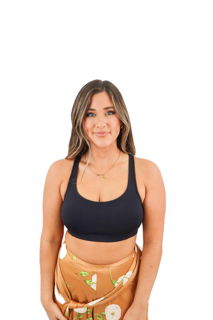 Lululemon black racerback sports bra (34D)