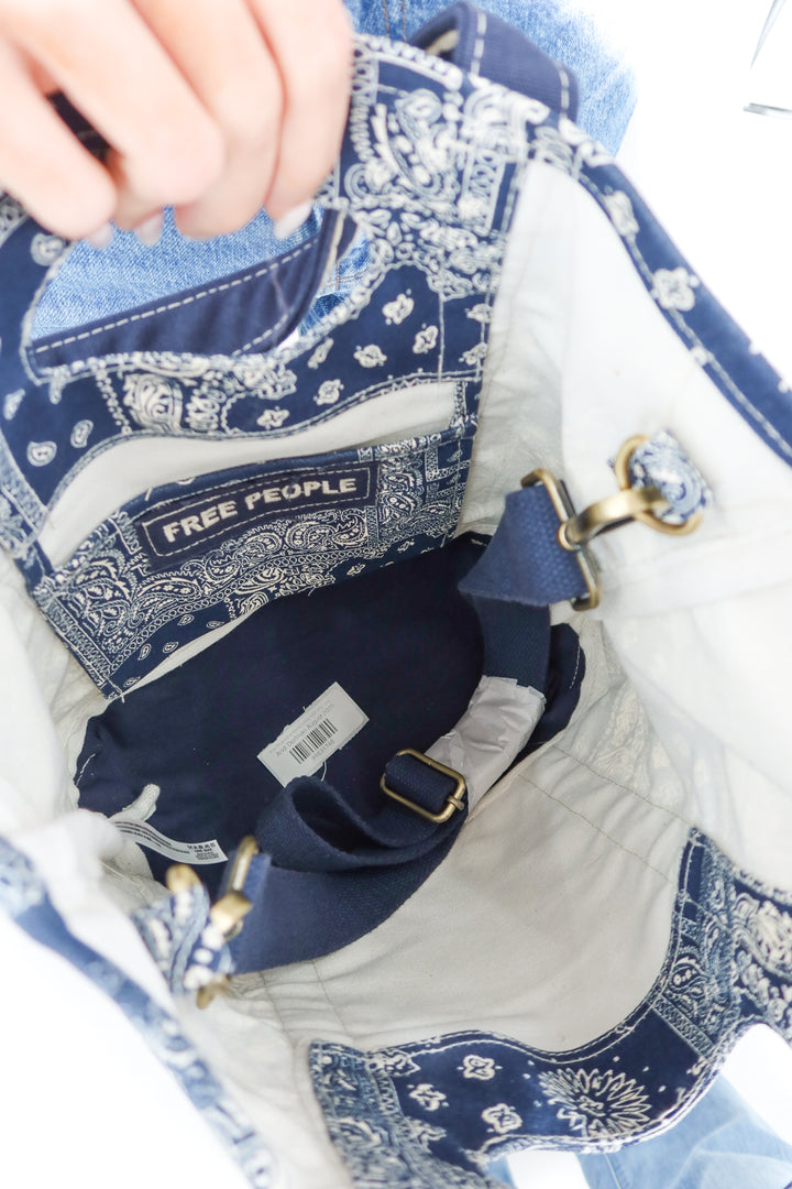 Free People blue bandana bag NWT (OS; retail $68)