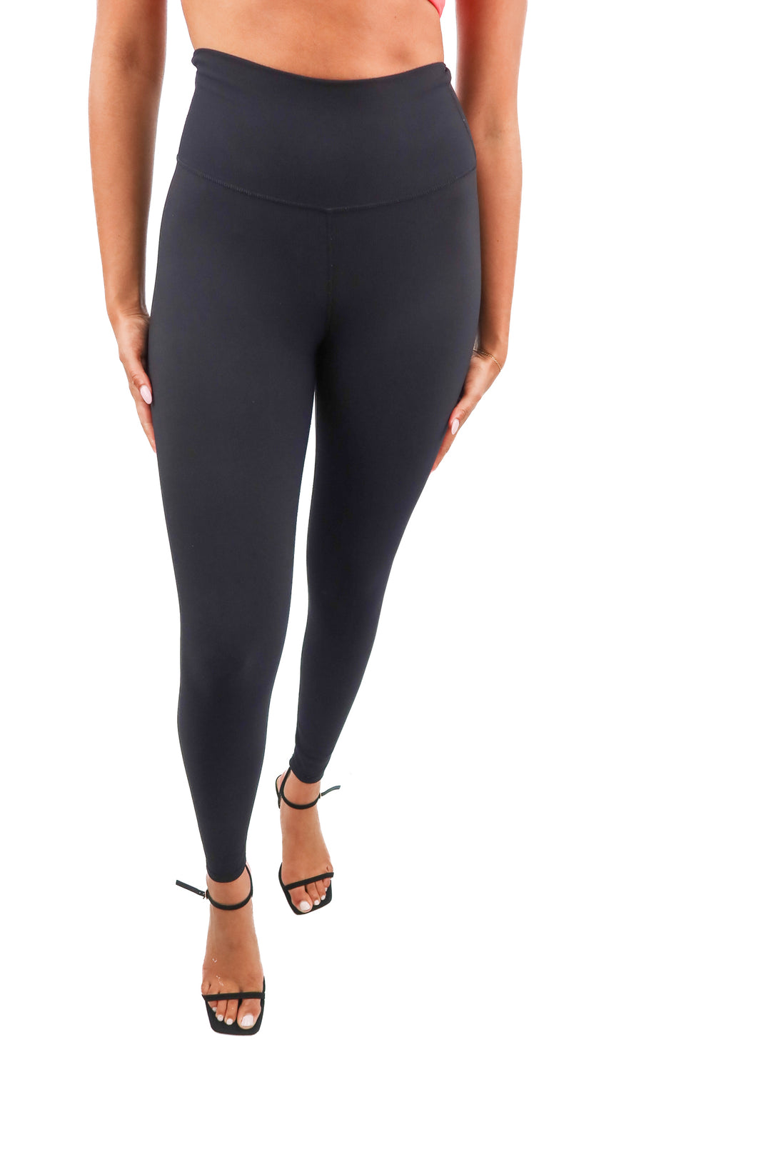 LINC black ribbed active leggings (M)
