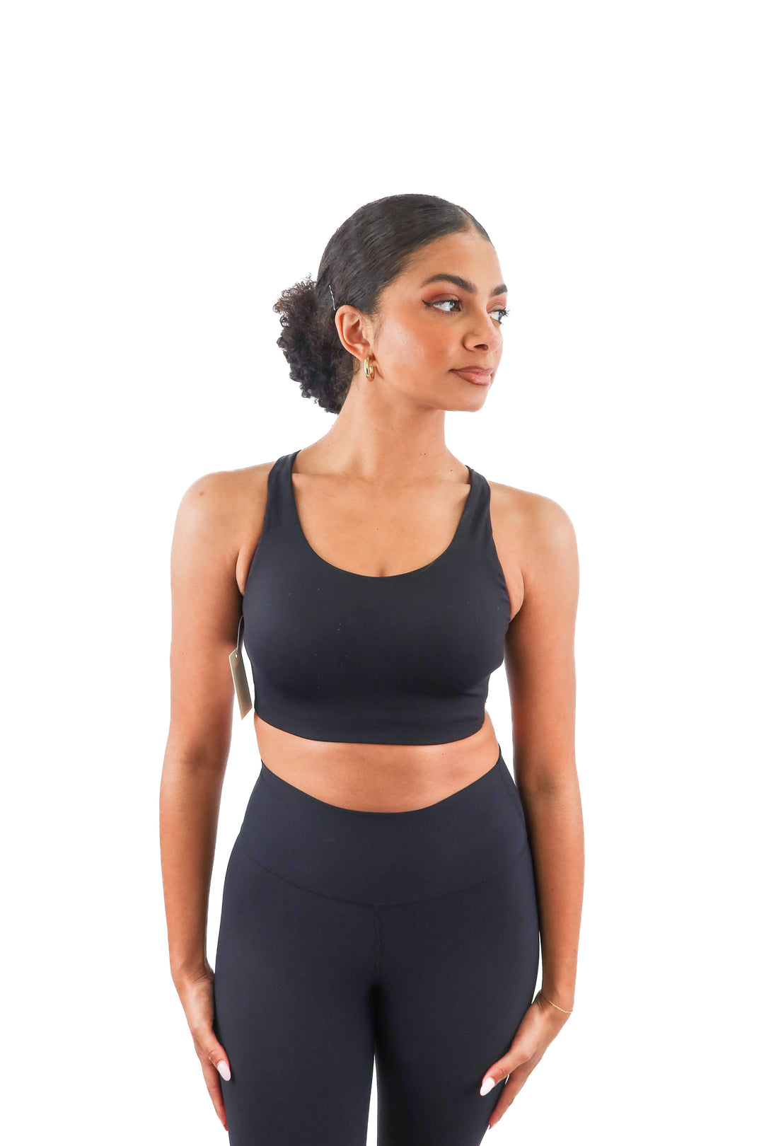 Lululemon black racerback double crossback sports bra (34D)