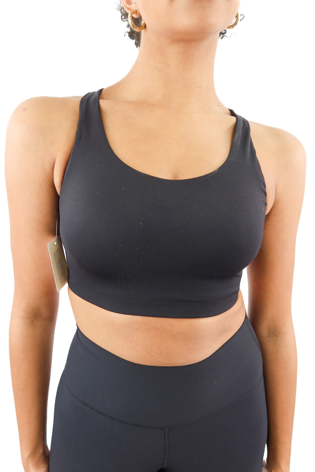 Lululemon black racerback double crossback sports bra (34D)