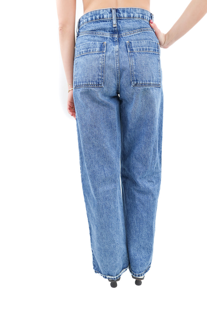 joes front pocket medium wash jeans (25; retail $218)