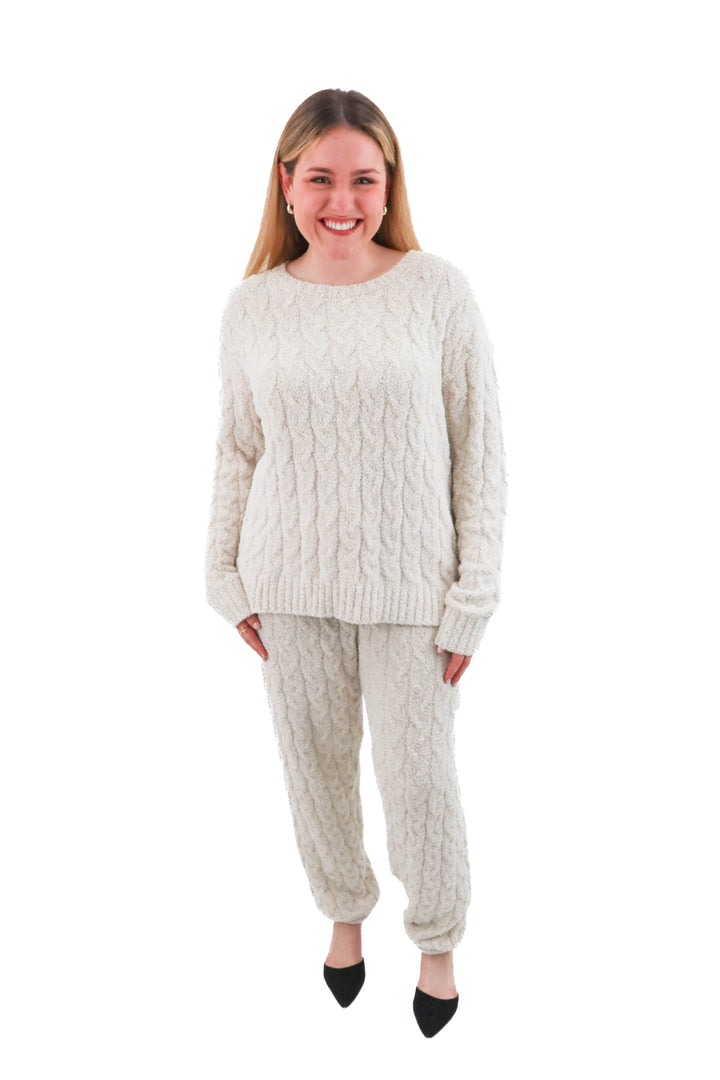 splendid taupe long sleeve and pant set (m; retail $250)