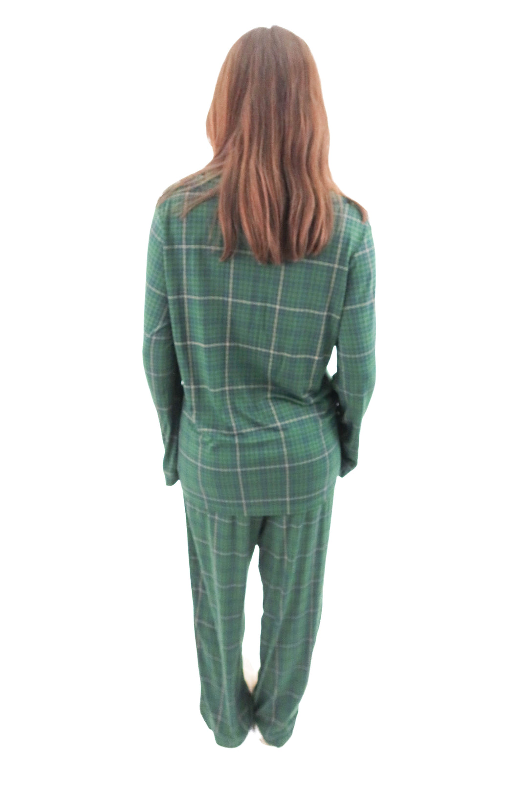 tommy john green plaid long sleeve pajama set (l; retail $148)