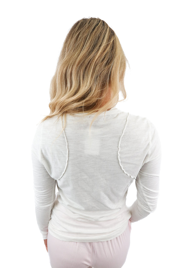 pilcro white long sleeve top (s; retail $78)