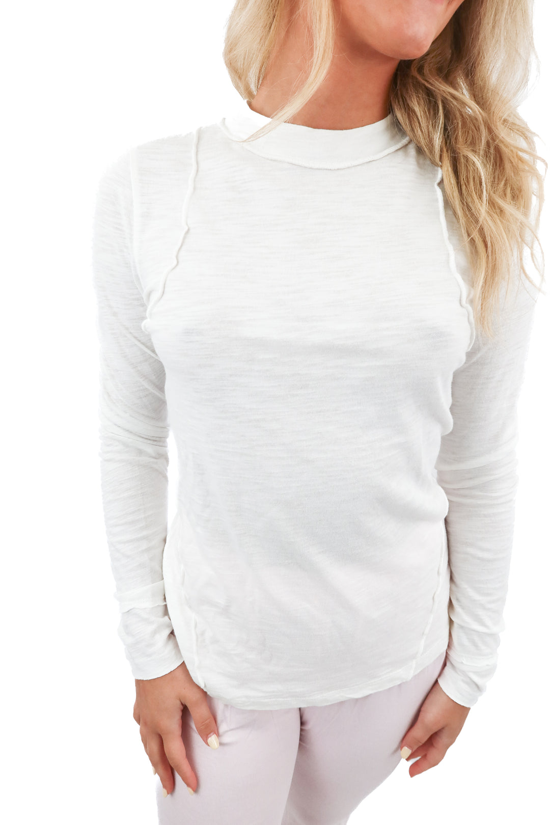 pilcro white long sleeve top (s; retail $78)