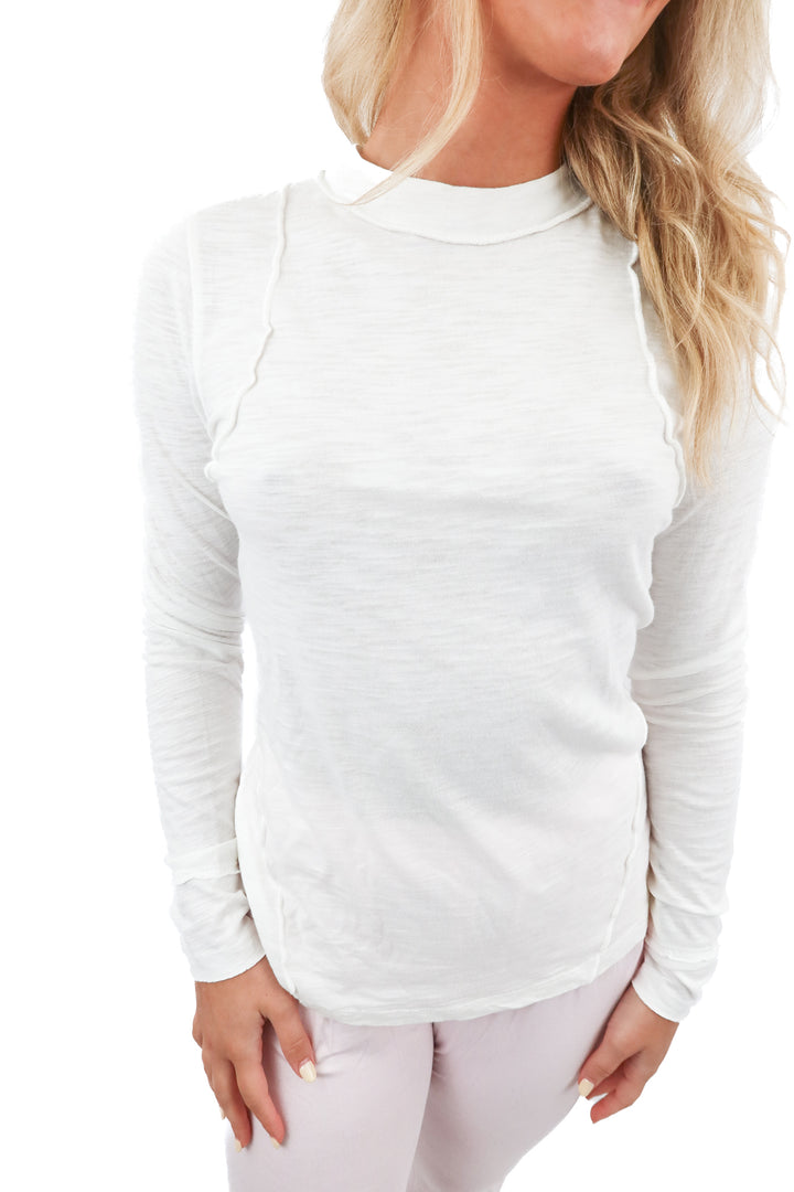 pilcro white long sleeve top (s; retail $78)